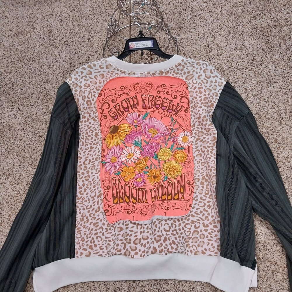 3235 XXL Upcycled Grow Freely Sweat Shirt Button Down Shirt Combo.